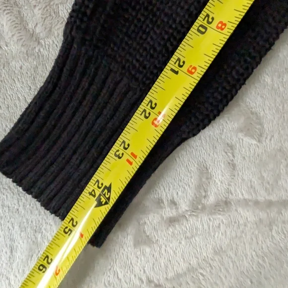 Hooded Black Zip Up Sweater Cardigan Cable Knit Minimal Soft Girl Acubi XS - Picture 8 of 10